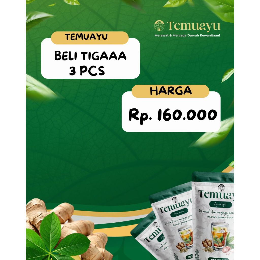 

TEMUAYU - Bundling 3 Pcs Minuman Jamu Ayu Rapet - Herbal Instan untuk Membantu Merawat dan Menjaga Kesehatan Daerah Kewanitaan