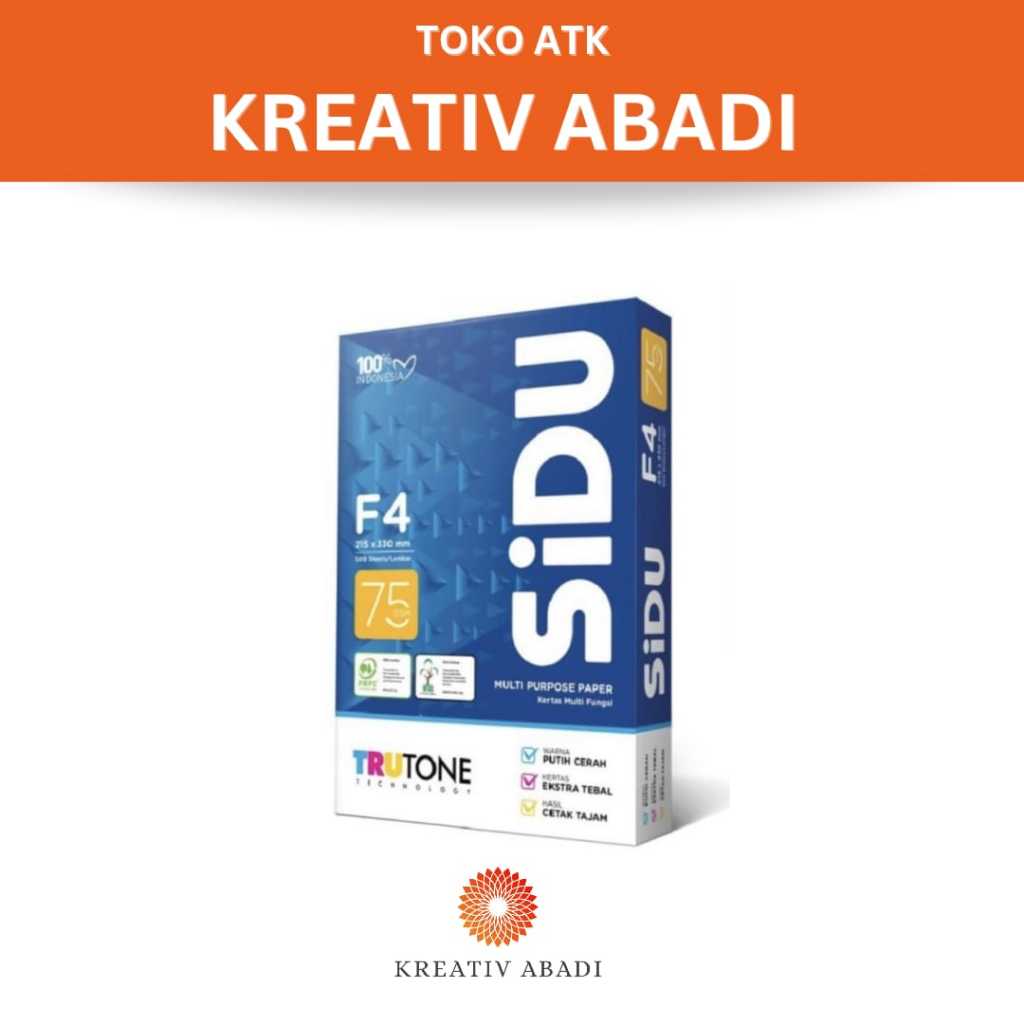 

kertas sidu F4 75 isi 500 lbr (per pack)