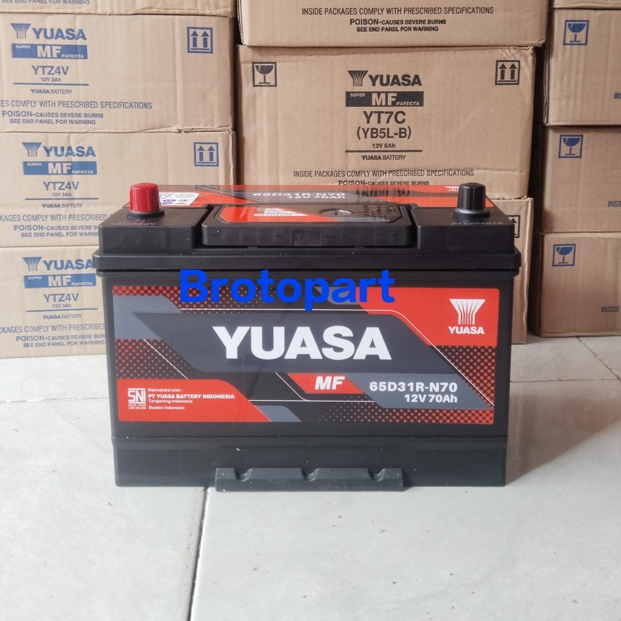 Aki Mobil Mitsubishi Colt L300 Kuda Diesel YUASA N70 MF Aki Kering 70Ah ORIGINAL