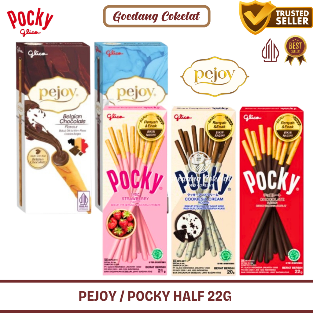 

Glico POCKY Coklat Stick Mini Half 22gr GLICO PEJOY MINI Wafer Stick Chocolate Strawberry Cookies Cream 21g
