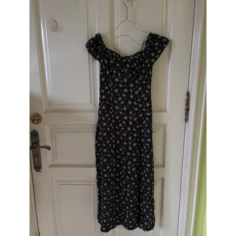 midi dress floral sleeveless sabrina hnm preloved
