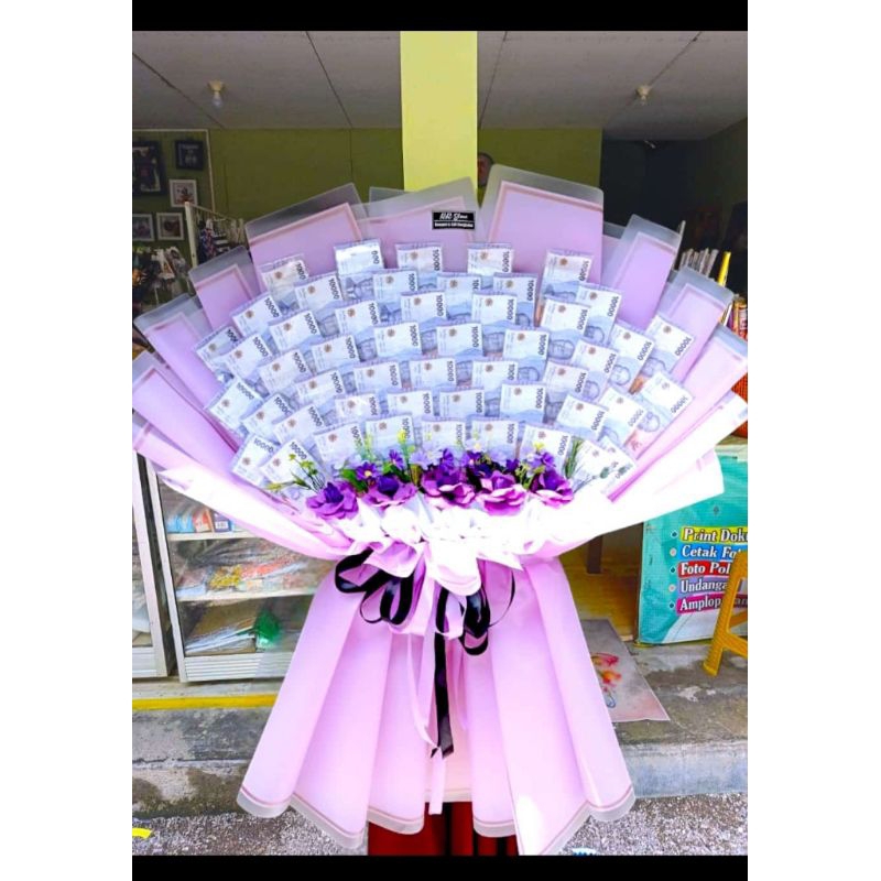 [Raedy/tidak PO] Kerangka Buket Uang kosong 100 lembar / Buket Dowble Jumbo