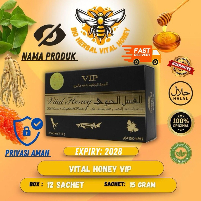 

vital Honey vip original 100% 1box : 12 sachet