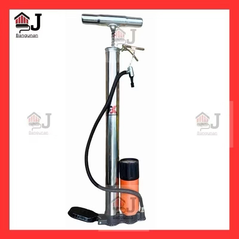 REHANANN1 AJB - POMPA KOMPA ANGIN YSK CHROME KOMPA UDARA BAN RODA SEPEDA MOTOR BOLA MOBIL TABUNG