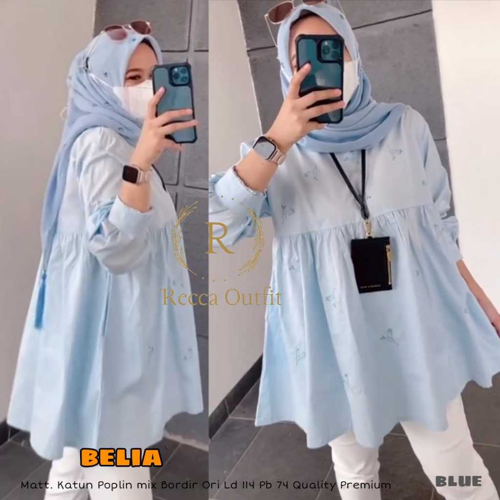 BLOUSE WANITA KEKINIAN JUMBO KOREAN STYLE LENGAN PANJANG / BLOUSE KATUN POPLIN BORDIR / BAJU ATASAN 