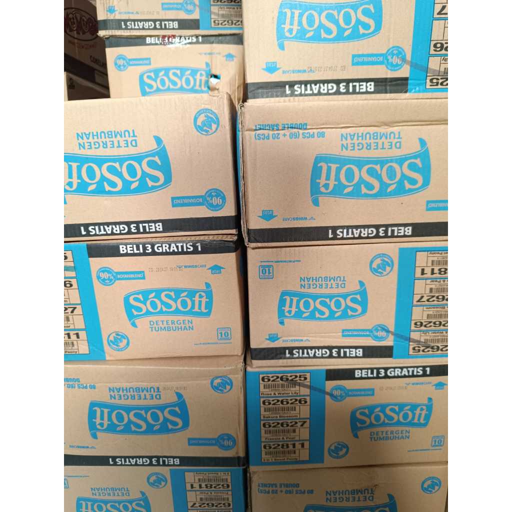 SOSOFT DETERJEN CAIR DOUBLE SACHET 80ml 1 DUS 10 RENCENG 160 SACHET