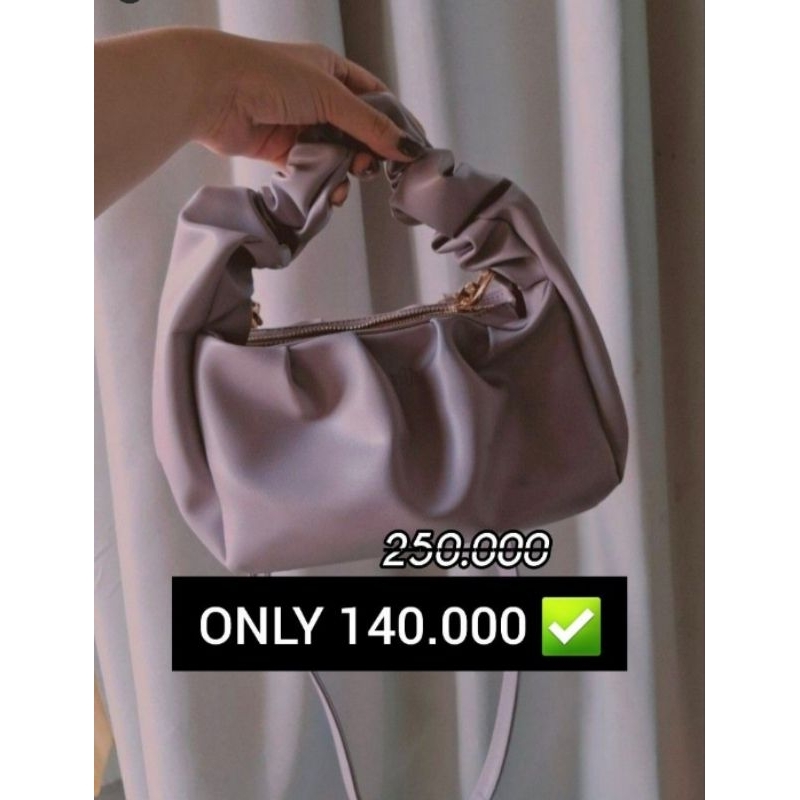 (JUAL RUGI) Tas Sling Bag brand NMR Tas Kulit Wanita warna Ungu Lilac Pastel