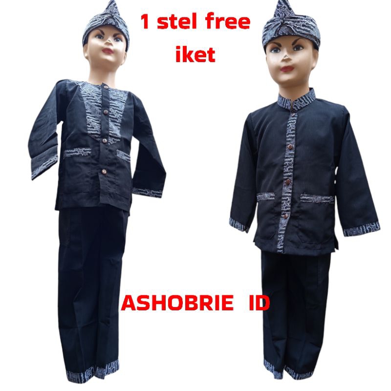 couple_baju pangsi batik anak&dewasa/stelan Baju adat guru&murid/baju samin/baju tradisional umur 3 