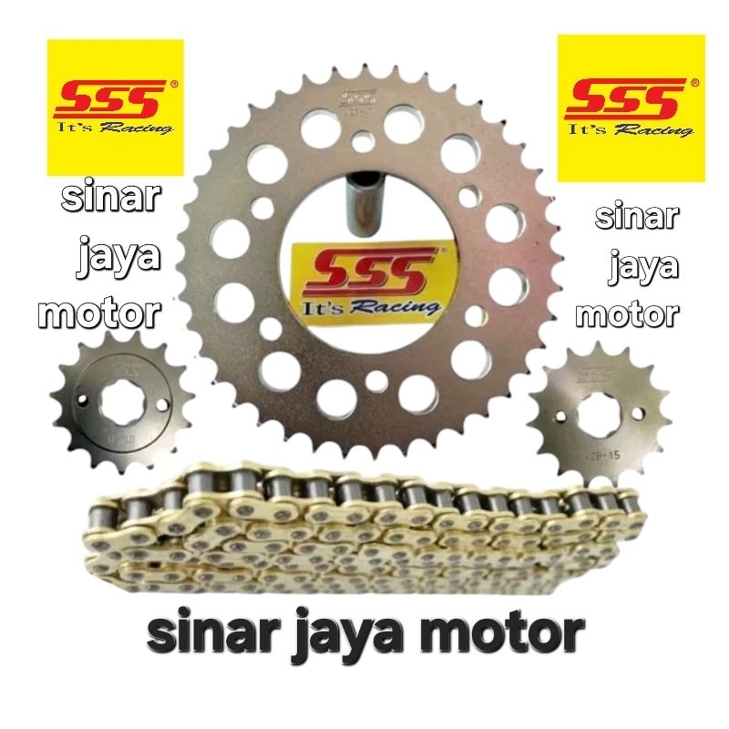 gear gir set sss 428  jupiter z vega r rx king jupiter mx force1 ukuran rendom bos ku rantai warna g