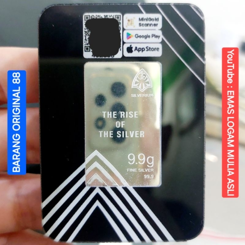 9.9 10 31.1 33 50 99 GRAM PERAK ASLI ORIGINAL BATANGAN MURNI JAKARTA BARU FINE SILVER BAR 500 250 10