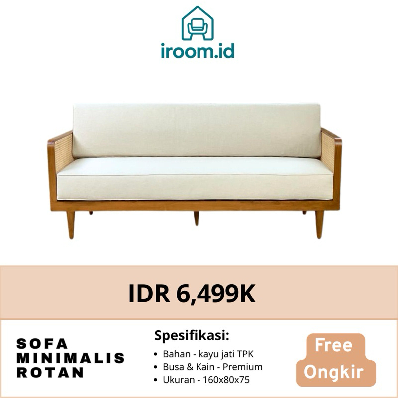 GRATIS ONGKIR SOFA MINIMALIS ROTAN | SOFA KAYU JATI ROTAN | SOFA ROTAN MINIMALIS | KURSI KAYU | SOFA