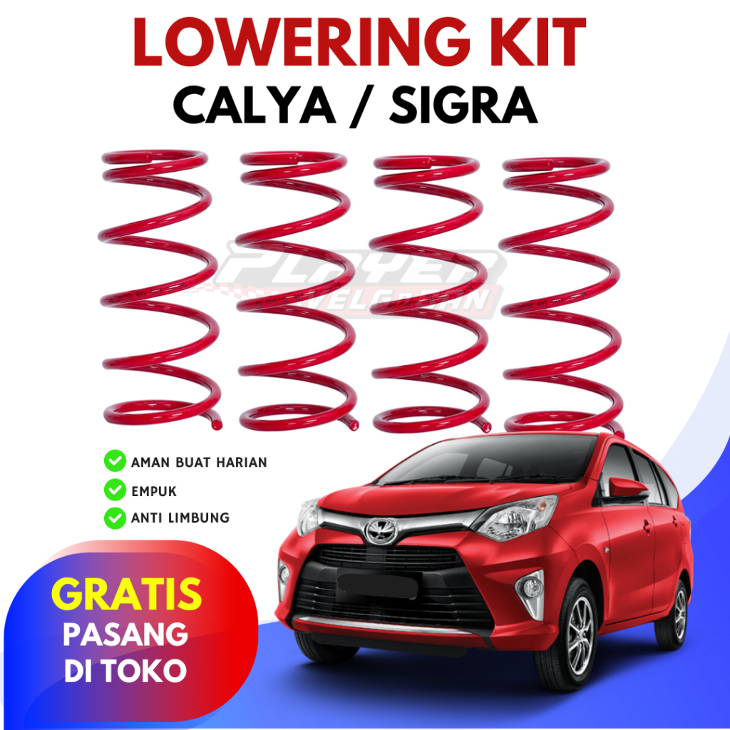 PER CEPER MOBIL CALYA DAN SIGRA SIGRA EMPUK ANTI LIMBUNG LOWERING KIT HSR RED