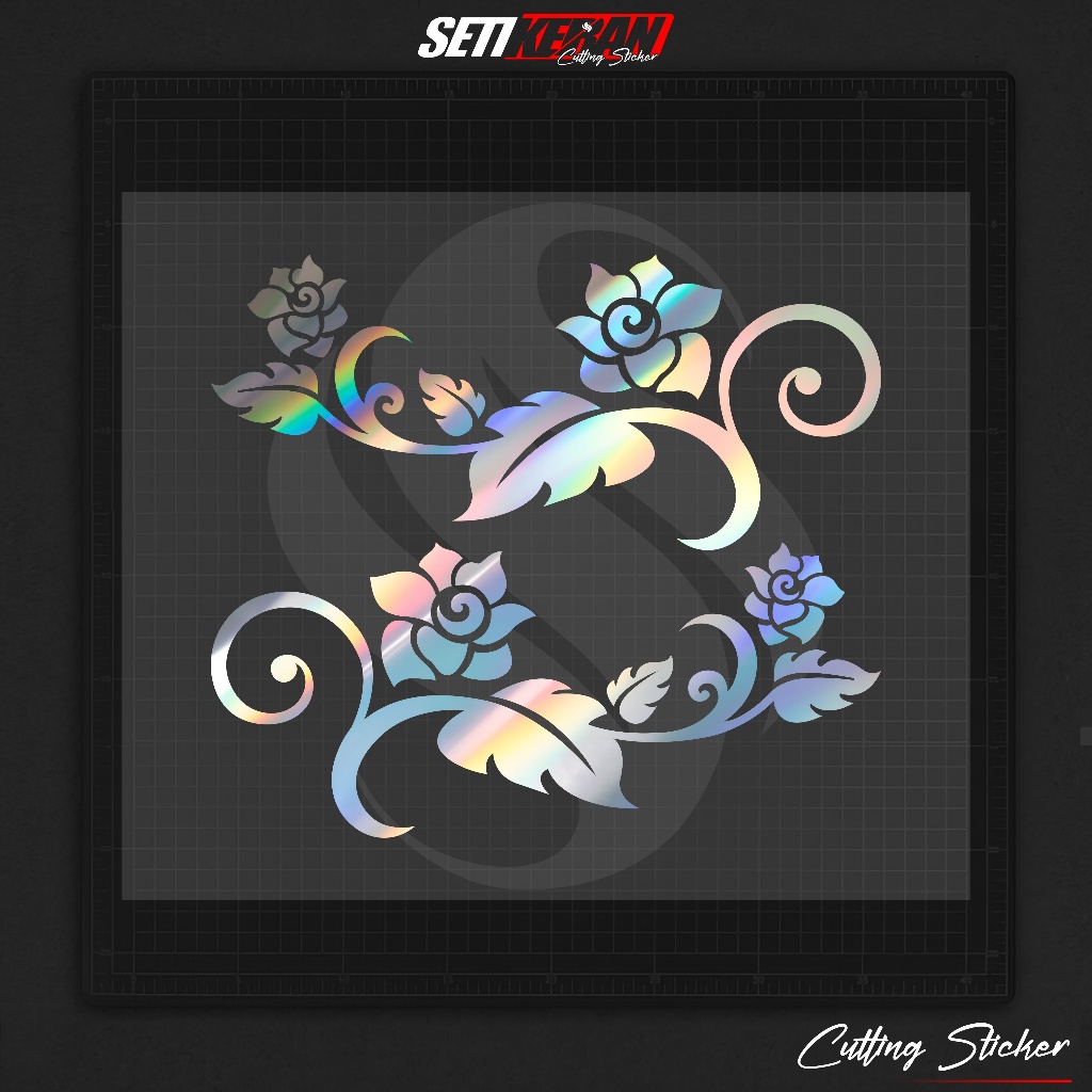 Cutting Stiker Flower Variasi Motor Mobil Sticker Bunga Cantik LucuTimbul Keren Nyala Dasbor / Spakb