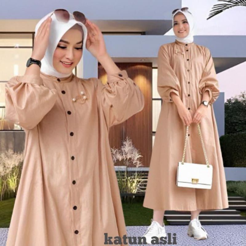 Piya Midi Dress Wanita | Bahan Rayon Twill | TERMURAH