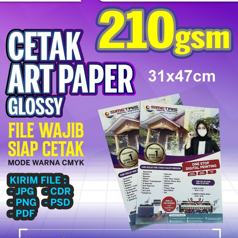 

CETAK ART PAPER 210 GSM A3+ BROSUR / BUKU KENANGAN / POSTER / FLAYER FULL COLOUR TERMURAH