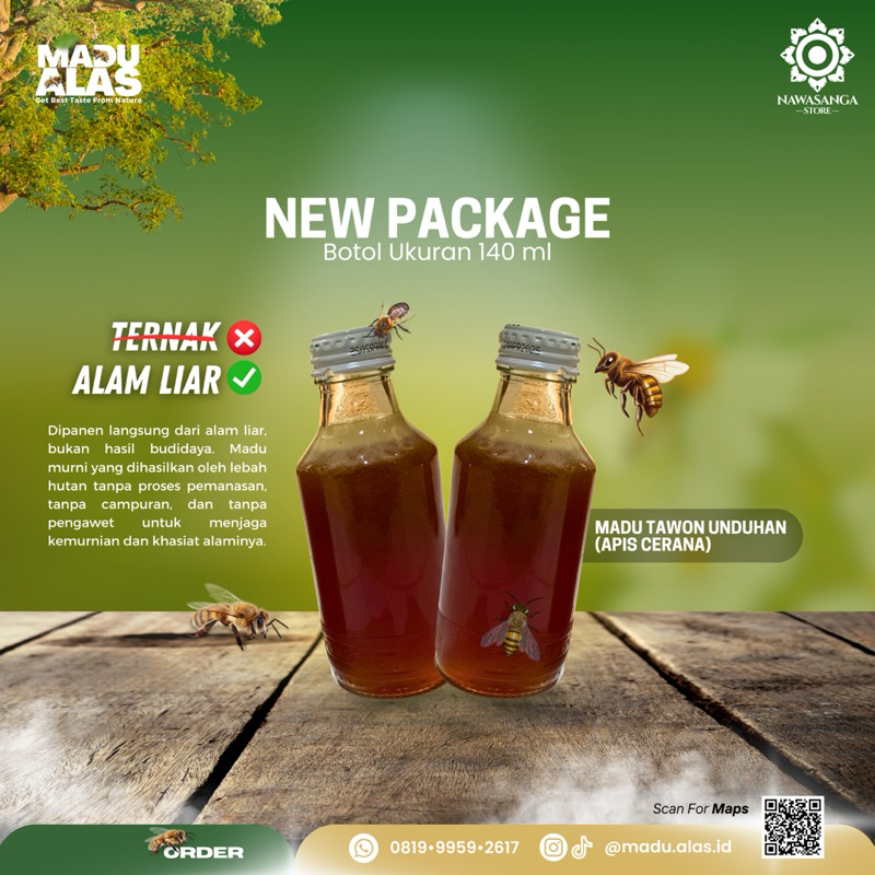 

(New Package) Madu Tawon Unduhan (Apis Cerana) Hutan / Alam Liar by Madu Alas Id
