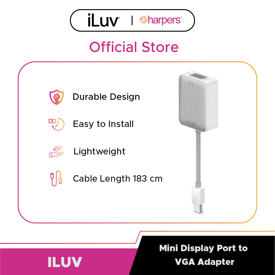 ILUV Mini Display Port to VGA Adapter Kabel Adaptor