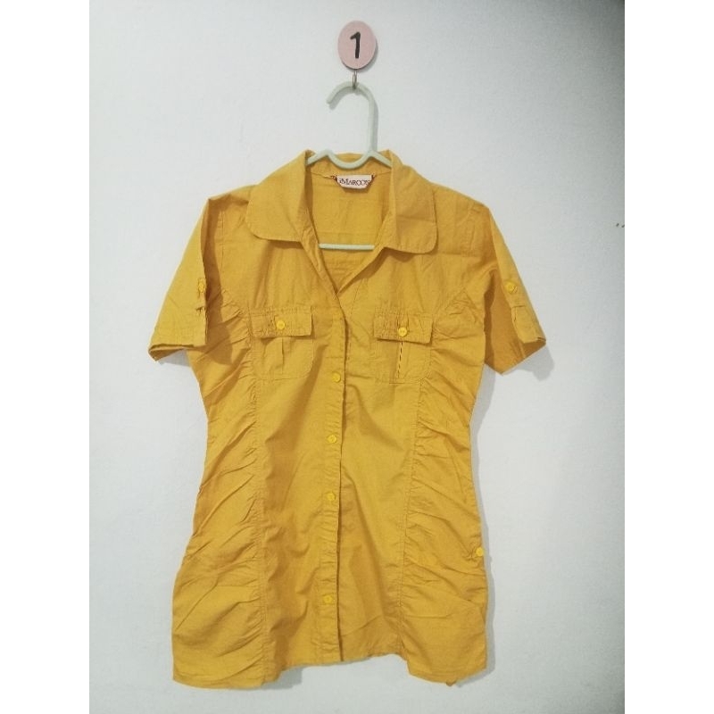 Kemeja Wanita Kuning iMaroon|Kemeja Preloved