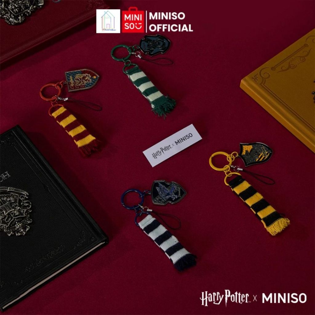 OFFICIAL Miniso x HARRY POTTER gantungan kunci syal Harry Potter dicetak dengan desain Gryffindor, R