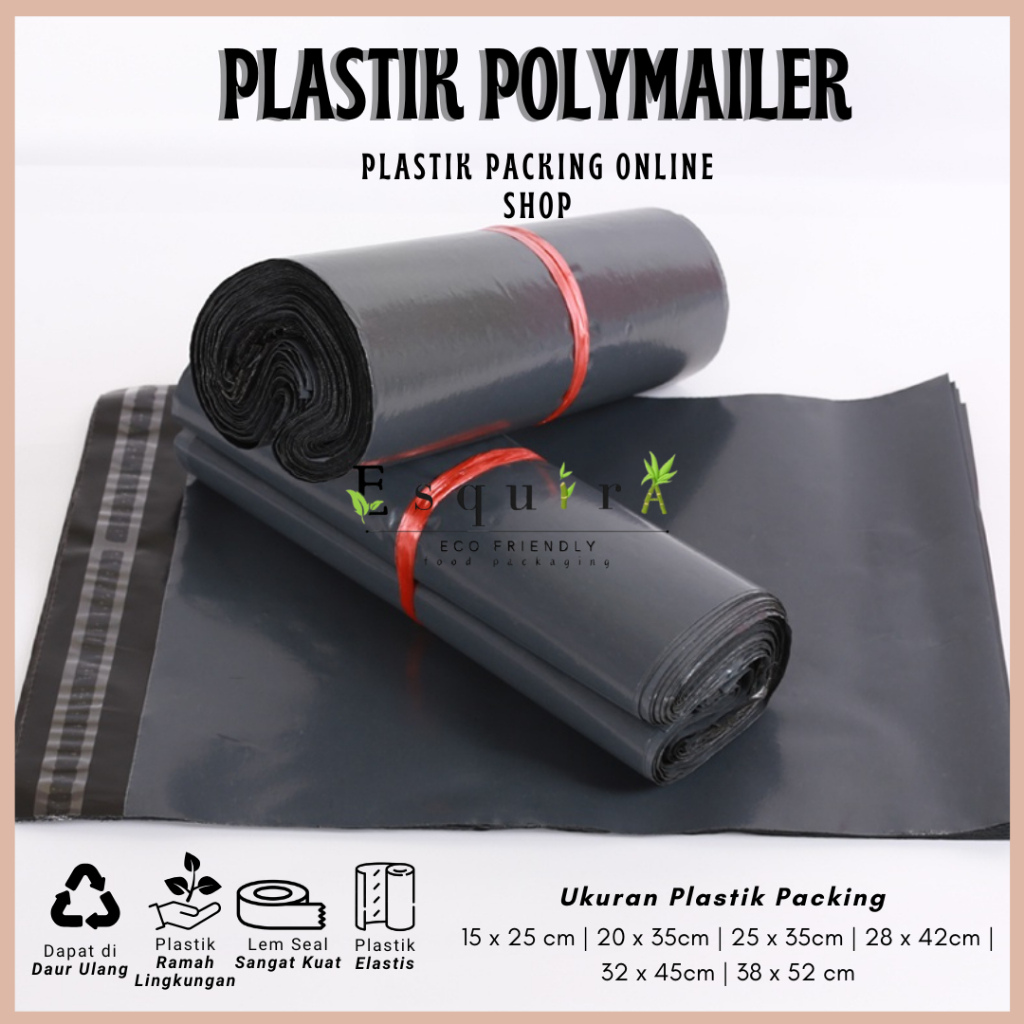 

(Ecer) Plastik Packing Online Shop Hitam KD1-5