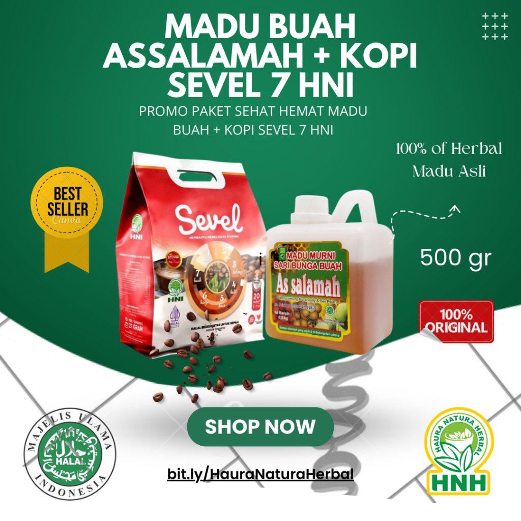 

Kopi Sevel 7 HNI + Madu Sari Buah As Salamah Paket Sehat Hemat