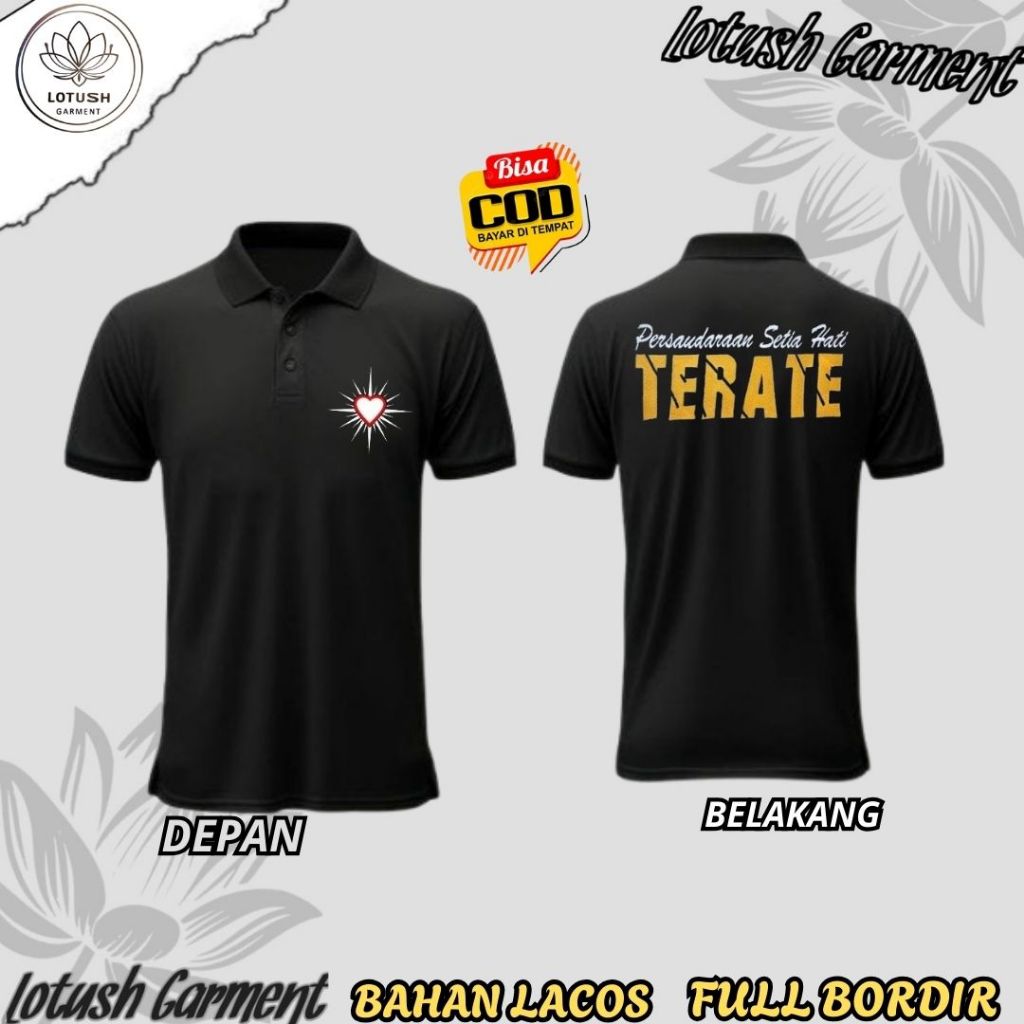 Kaos Kerah Psht Bordir- Kaos Psht Full Bordir-Kaos Polo - Kaos Terate Kekinian-Kaos Polo Simpel