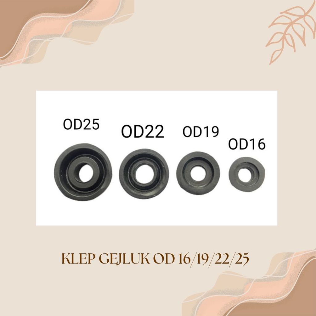 Klep gejluk hitam od 16/19/22/25 - klep bolong hitam