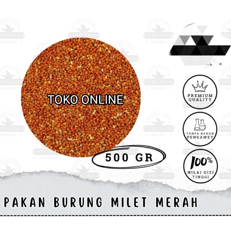 MILET MERAH 500GRAM makanan burung miled merah