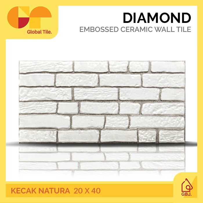 KERAMIK DIAMOND 20 X 40 KECAK NATURA / KERAMIK DINDING BATA PUTIH TIMBUL