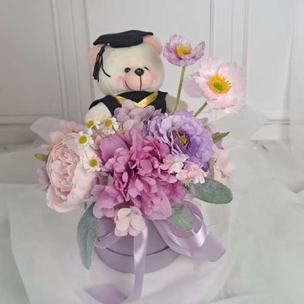 READY BUKET bunga mawer artificial wisuda graduation kado ulang tahun ultah lilac ungu kado buat pac