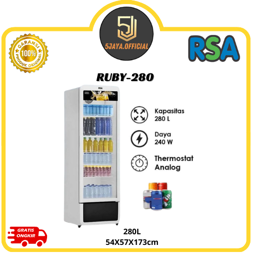 Showcase RSA 5 Rak 280L - Ruby 280 Pendingin Minuman