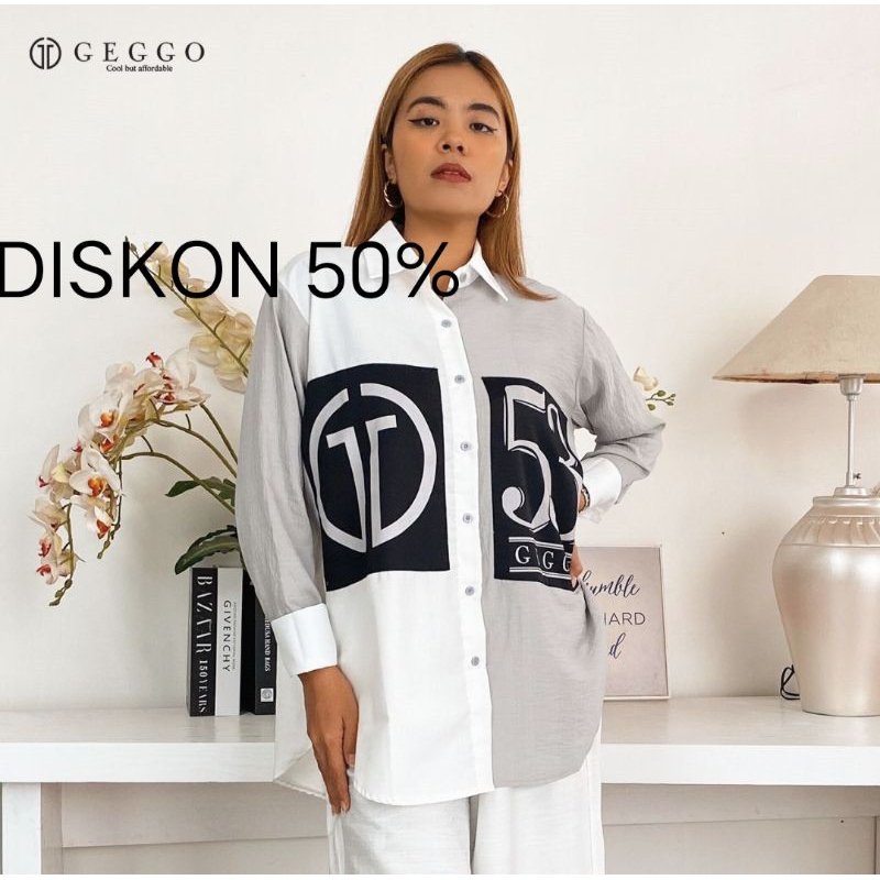 KEMEJA WANITA GEGGO ABU