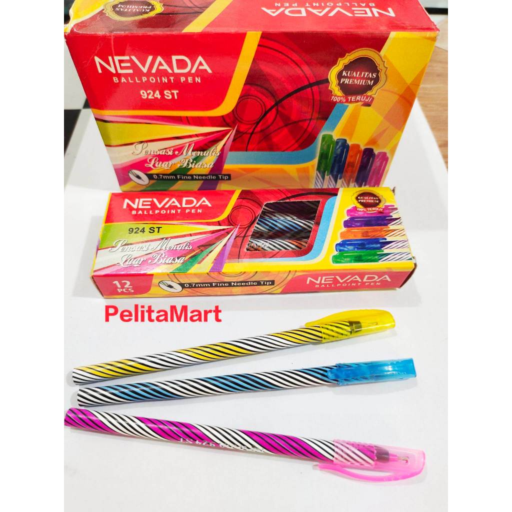 

NEVADA BALLPOINT PEN SENSASI MENULIS LUAR BIASA (1PACK 12PCS)
