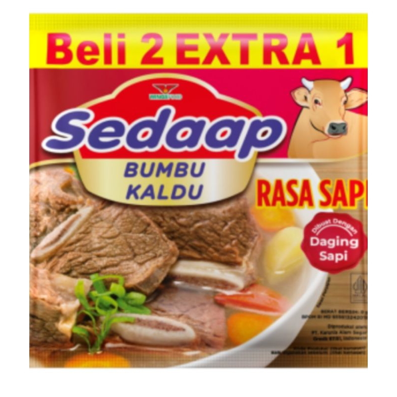 

sedaap bumbu kaldu penyedap rasa, 1renceng isi 18pcs.