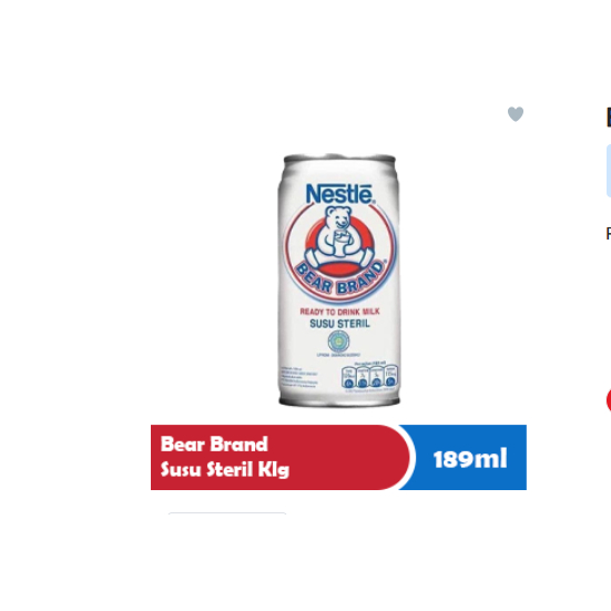 

BEAR BRAND SUSU STERIL KLG 189mL