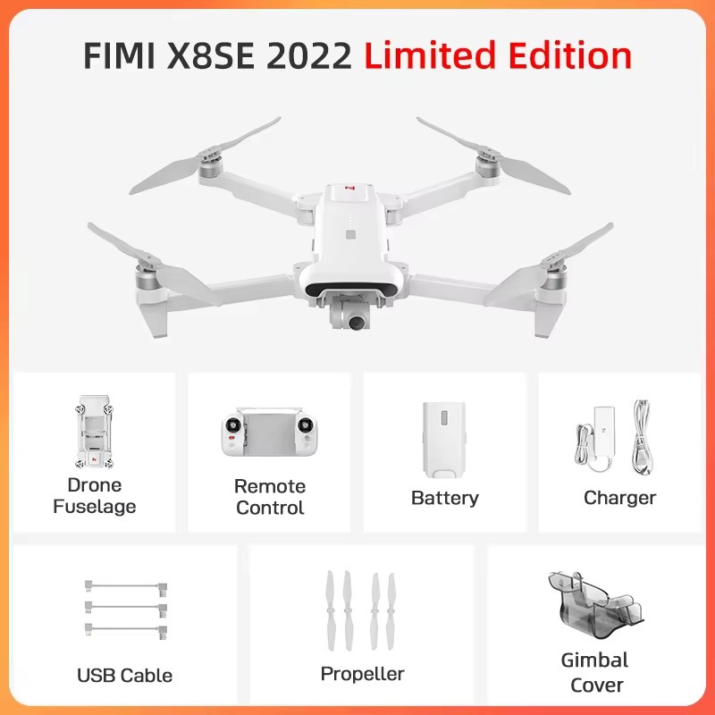 Fimi X8 SE 2022 V2 Limited Edition | Upgrade Roklink 3.0 Jarak 15KM | Drone 4K GPS
