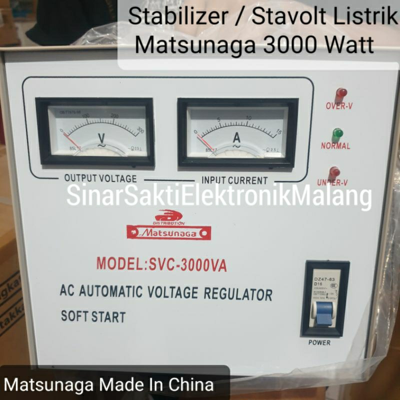 Stabilizer Stavolt Stavol Listrik Matsunaga 3000 Watt 3000W 3000Watt Malang