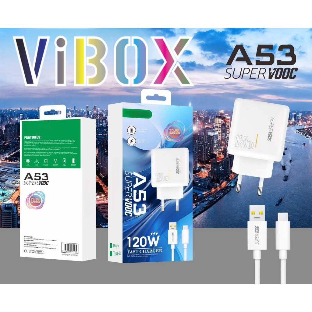 Sale Charger Oppo A53 5G 120W Super Vooc + Kabel Data Micro / Type C Kompatible Semua Hp Smartphone 