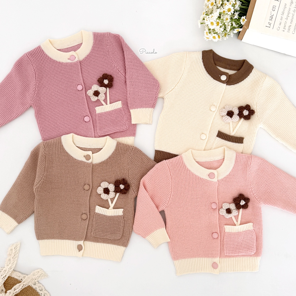 HAZEL 0-3 Tahun Cardigan Rajut Anak Bayi Perempuan Premium Sweater Outer