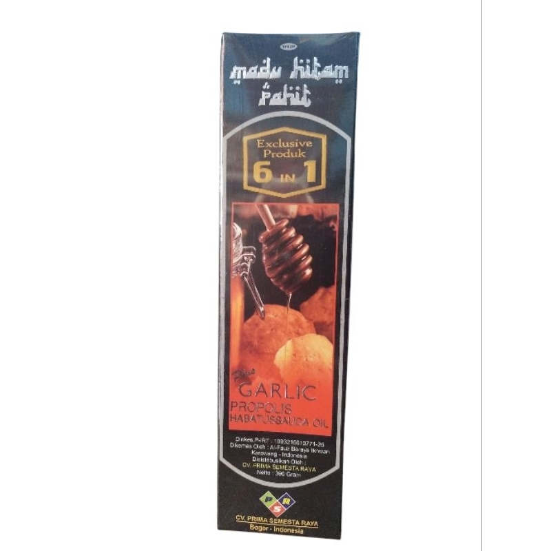 Madu Hitam Pahit Prima Herbal 6in1 Plus Garlic Propolis Habbatussauda Oil