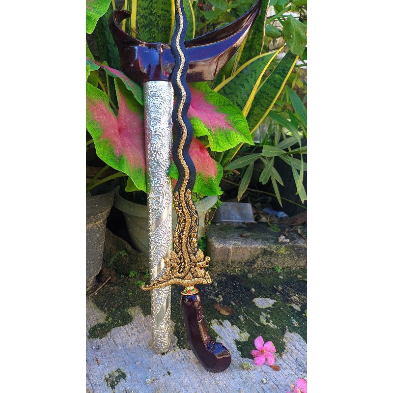 keris kinatah nogo kembar sepuhan emas