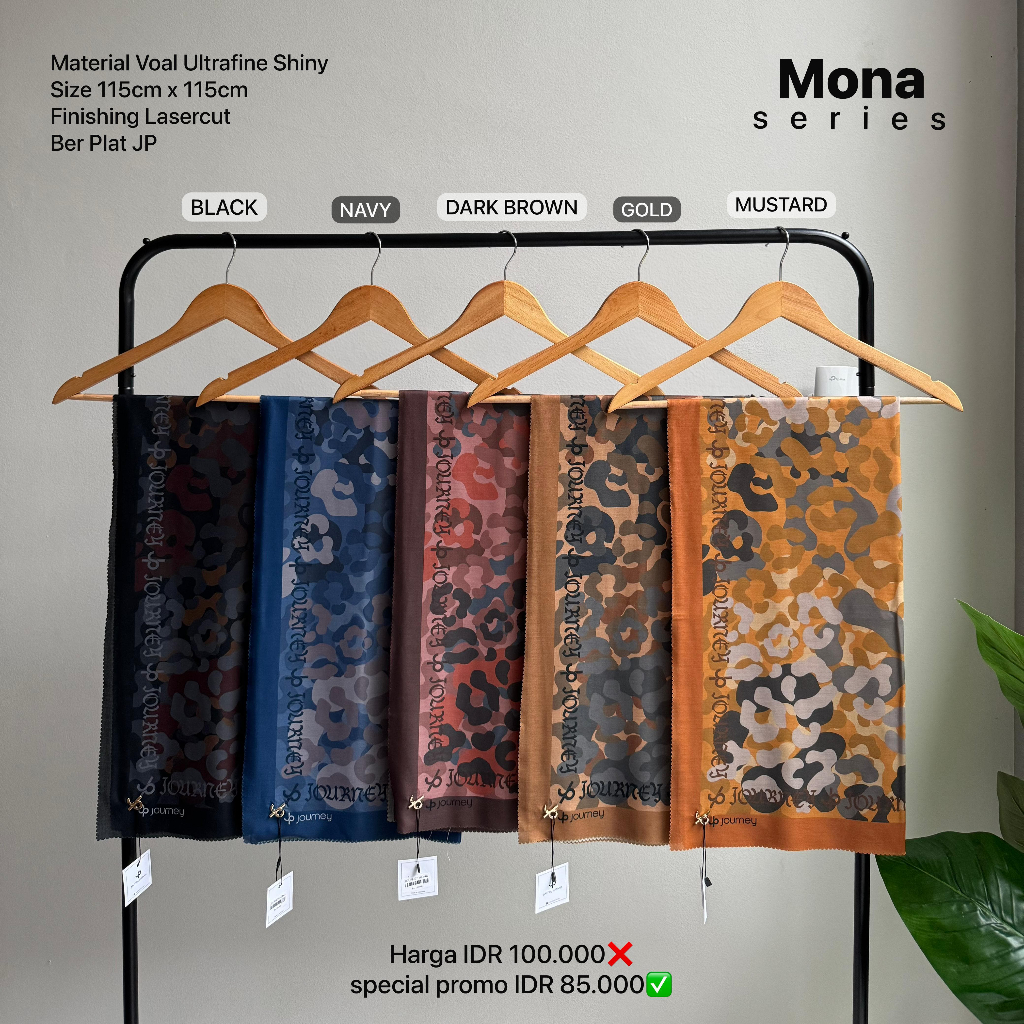 Journey Kerudung JP Premium Terbaru Reguler Scarf Bahan Shiny Voal Ukuran 115 x 115