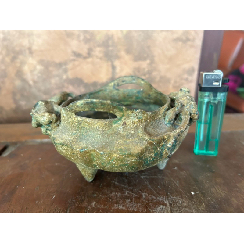 Keramik China Kuno Dinasty Tempat Abu Perunggu Kaki 3