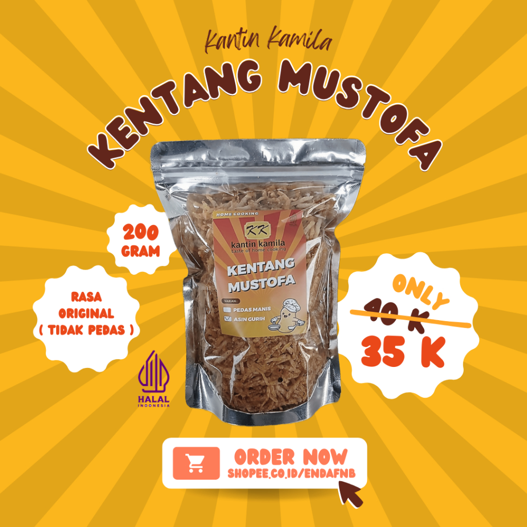 

Kentang Mustofa Rasa Original Asin Gurih by Kantin Kamila 200 gr