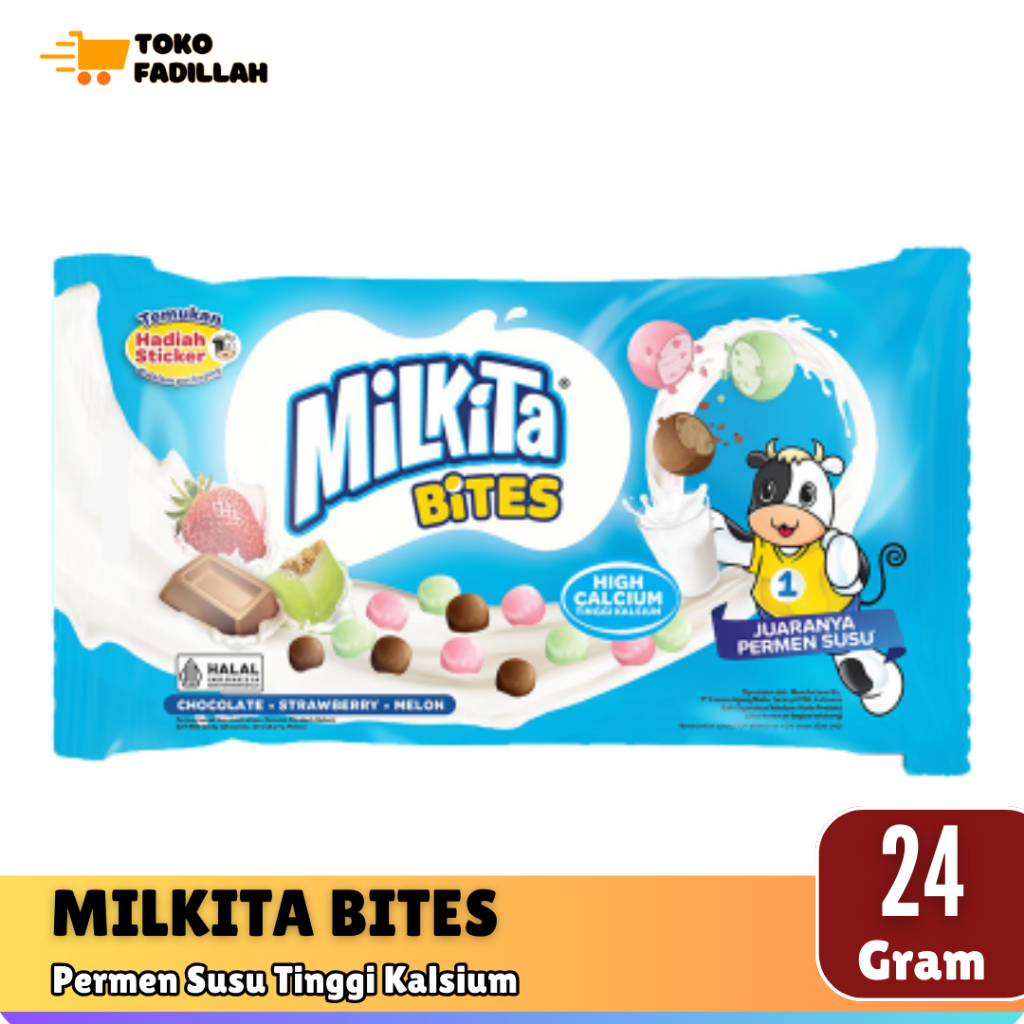

Milkita Bites Permen Susu Tinggi Kalsium 24g (15 butir)