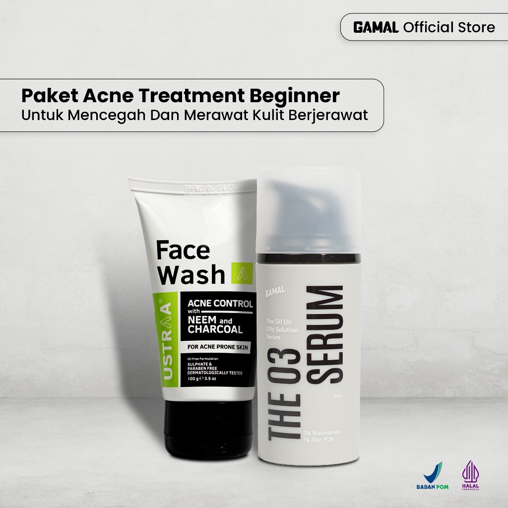 GAMAL | Paket Acne Treatment Beginner | Untuk Kontrol Minyak Berlebih di Wajah