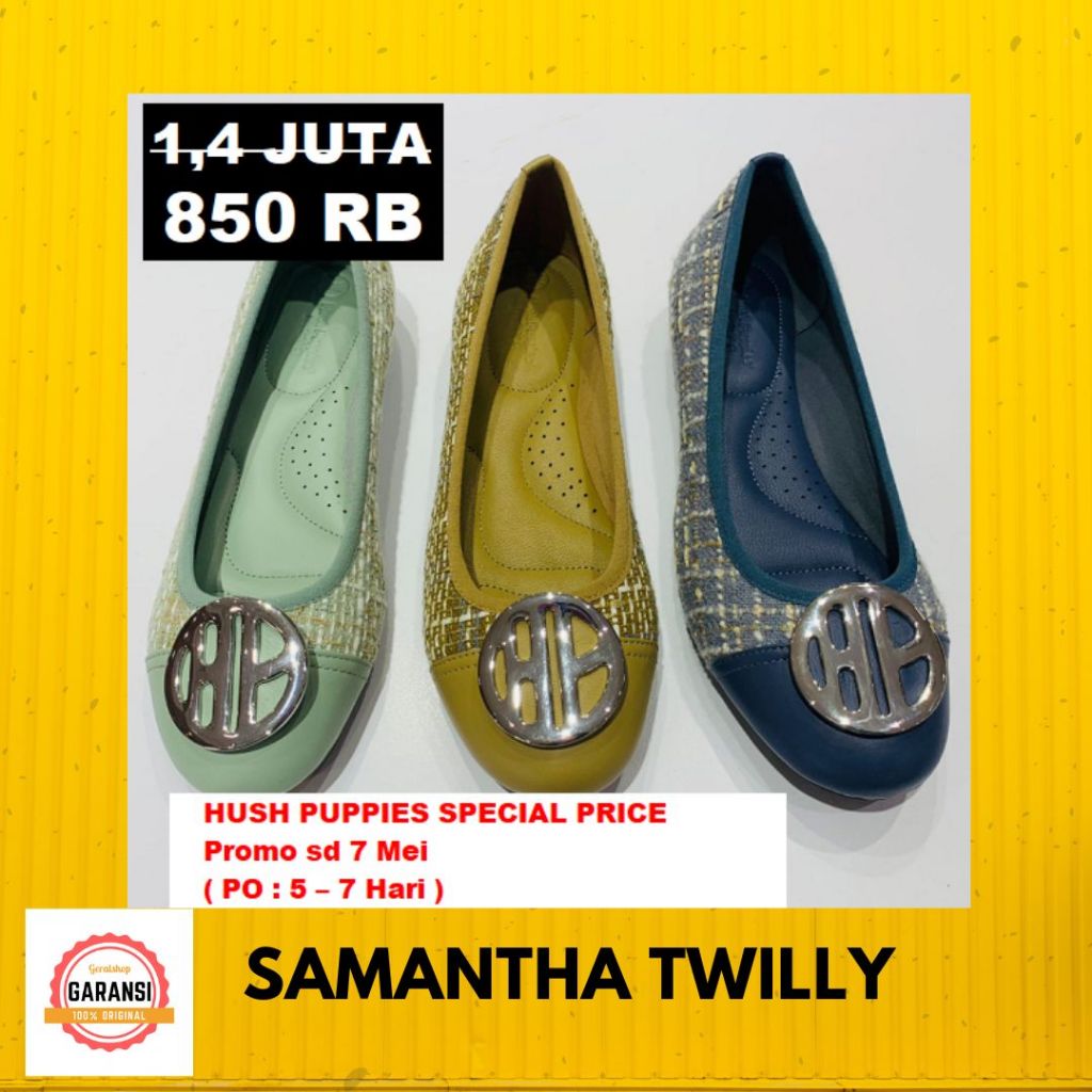 Sepatu flat Hush Puppies Wanita seri SAMANTHA TWILLY HushPuppies ORIGINAL 100%