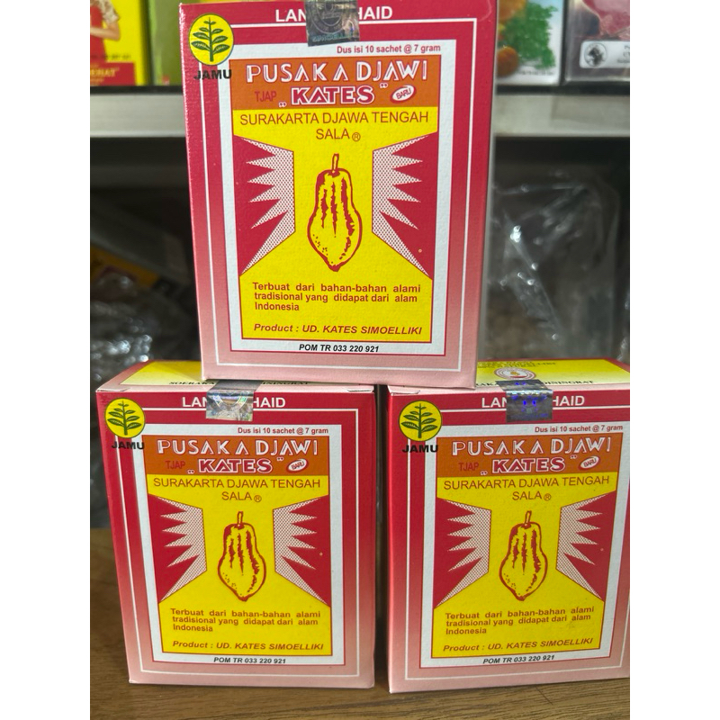 

Jamu Kates Asli Solo Pusaka Djawi / Lancar Haid Kates Simoelliki 10 Sachet