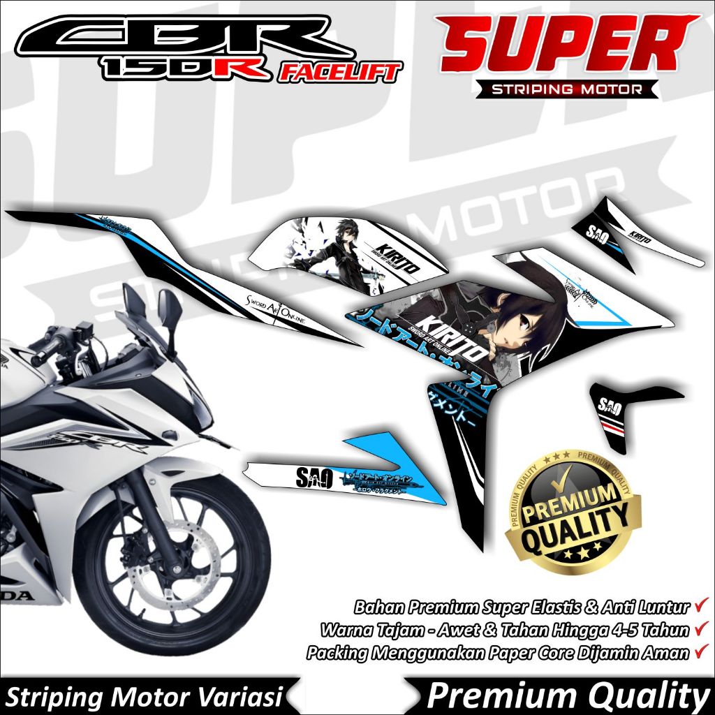Stiker CBR 150r Facelift Anti Luntur keren Striping CBR 150r Facelift Striping Honda CBR 150r Faceli