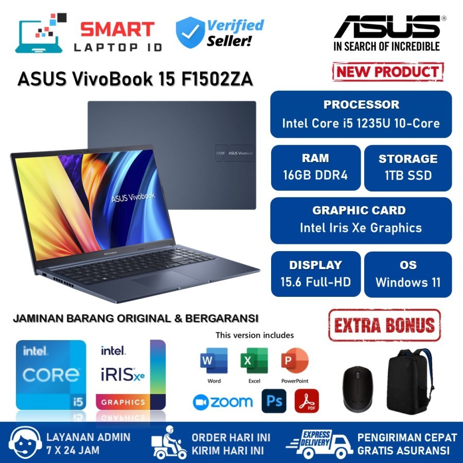 Laptop Asus Vivobook 15 Intel Core i5 1235U 20GB 1TB SSD 15.6 FHD Win11 Original
